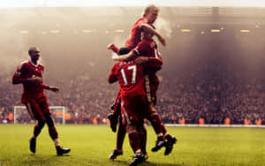 Hugging Liverpool Fc Desktop Wallpaper