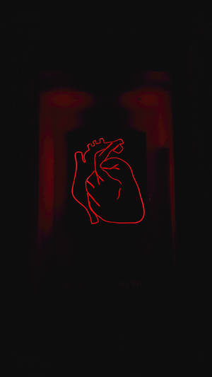Human Heart Line Art Wallpaper