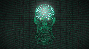 Human Mind Graphic With Binary Code Wallpaper