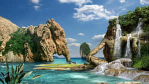 Human Waterfall Desktop Digital Art Wallpaper