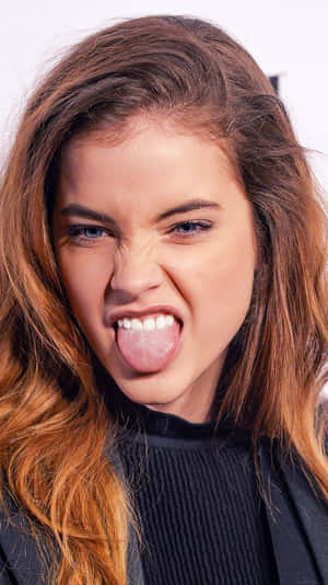 Hungarian Model Barbara Palvin Tongue Out Wallpaper