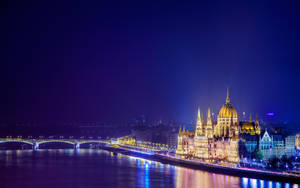 Hungarian Parliament Building At Night Wallpaper