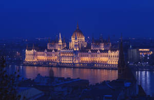 Hungarian Parliament Building At Night Wallpaper