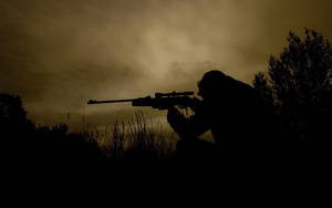 Hunting Shot Silhouette Wallpaper