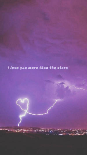 I Purple You Lightning Heart Wallpaper