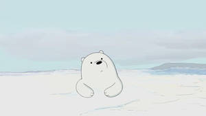 Ice Bear Cartoon Buried In Snow Wallpaper