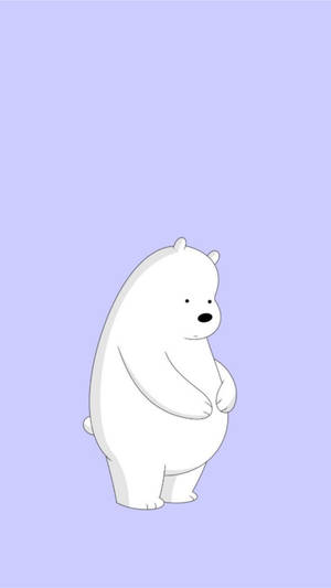 Ice Bear Cartoon Checking His Belly Wallpaper