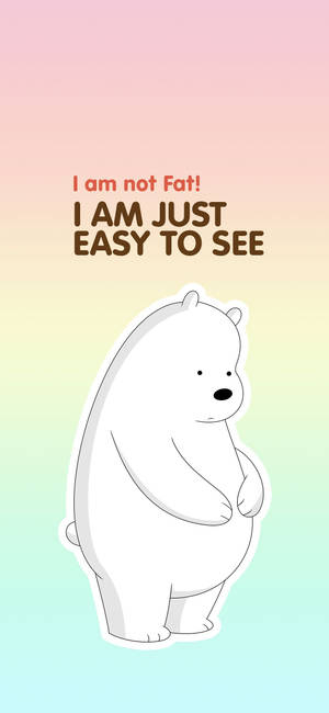 Ice Bear I Am Not Fat Rainbow Aesthetic Wallpaper