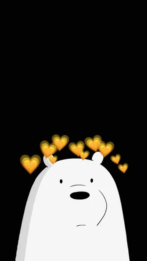 Ice Bear We Bare Bears Orange Hearts Wallpaper