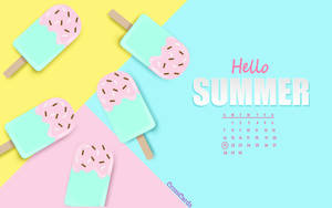 Ice Cream Bars June Calendar Wallpaper