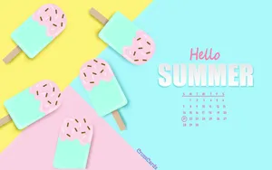 Ice Cream Bars June Calendar Wallpaper