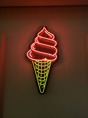 Ice Cream Led Neon Lights Wallpaper