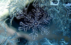 Ice Crystal Snowflake Wallpaper