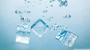 Ice Cubes In Water Wallpaper
