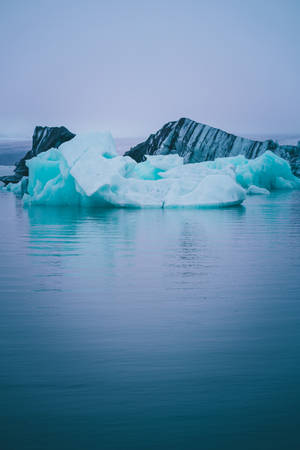Iceland Iceberg In The Sea Wallpaper