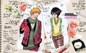 Ichigo Kurosaki And Rukia Notes Wallpaper