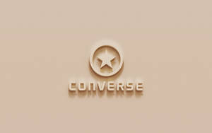 Iconic Beige Converse Logo On A 3d Background Wallpaper