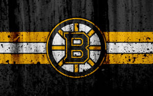Iconic Boston Bruins Logo On A Grunge Background Wallpaper