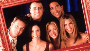 Iconic Friends Cast In The Famous Central Perk Cafe Wallpaper