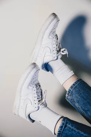 Iconic Nike Af1s Showcased In Classic Styling. Wallpaper