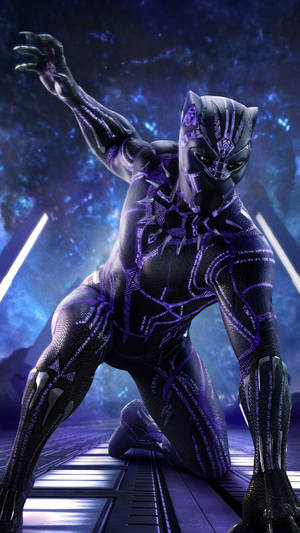 Iconic Pose Black Panther Android Wallpaper