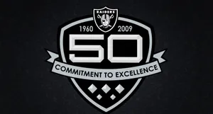 Iconic Silver And Black Raiders Logo Wallpaper