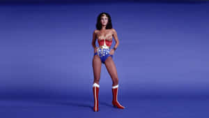 Iconic Wonder Woman Pose Lynda Carter Wallpaper