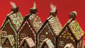 Identical Edible Gingerbread House Wallpaper