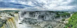 Iguazu Falls Majestic Blue Sky Wallpaper