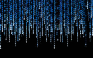 Illuminated Binary Code With Technology Devices Wallpaper