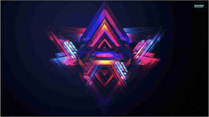 Illuminati Neon Colored Triangle Wallpaper