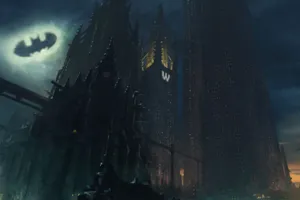 Illuminating Bat Signal In The Night Sky Wallpaper