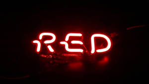 Illuminating Red Aesthetic Neon Text Light Wallpaper