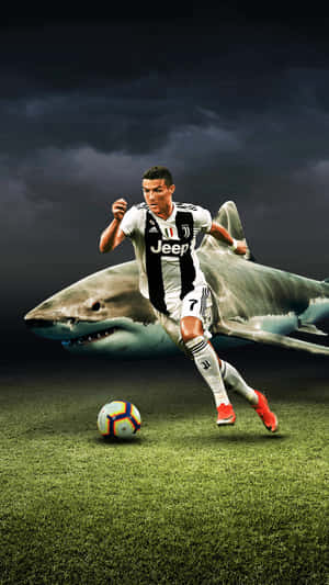 Image Cristiano Ronaldo About To Take A Shot In A Soccer Match Wallpaper