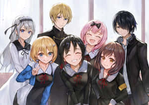 Image Kaguya Shinomiya And Miyuki Shirogane Displaying Their Love For Each Other Wallpaper