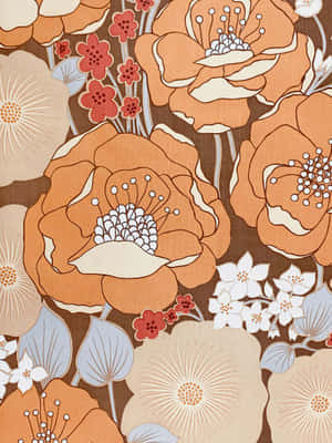 Image Retro 70s Flower Power Print Wallpaper