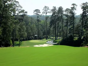 Image View Of The Iconic 18th Hole Of Augusta National Golf Course Wallpaper