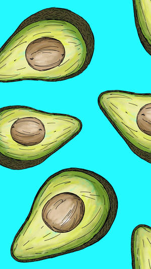 Impressive Avocado Fruit Patterns Digital Illustration Wallpaper