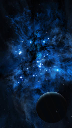 Impressive Blue Outer Space Wallpaper