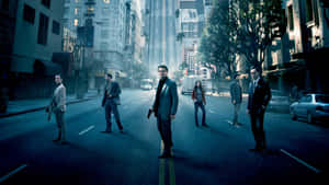 Inception Movie Cast Standing In Street Wallpaper