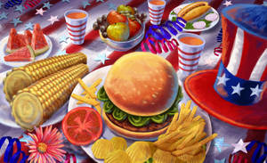 Independence Day Cookout Art Wallpaper