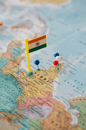 India Map With Flag Wallpaper