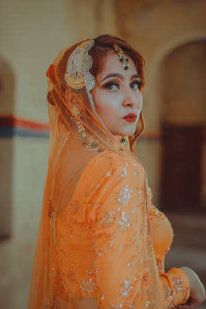 Indian Aesthetic Veiled Woman Wallpaper