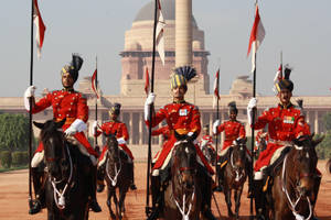 Indian Army On Horseback Wallpaper