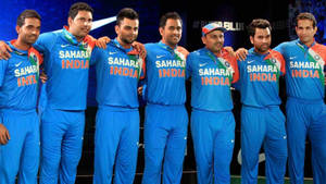 Indian Cricket Players Lineup Wallpaper