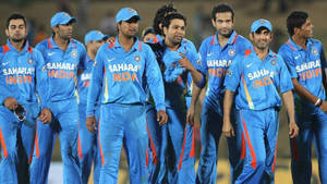Indian Cricket Team Before A Game Wallpaper