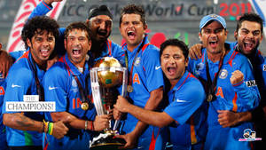 Indian Cricket World Cup Finals Trophy Wallpaper