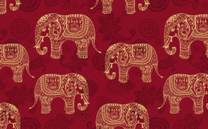 Indian Elephant Art Pattern Wallpaper