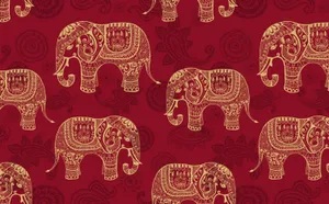 Indian Elephant Art Pattern Wallpaper