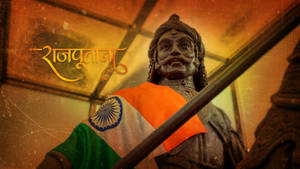 Indian Flag And Statue Rajputana Hd Wallpaper
